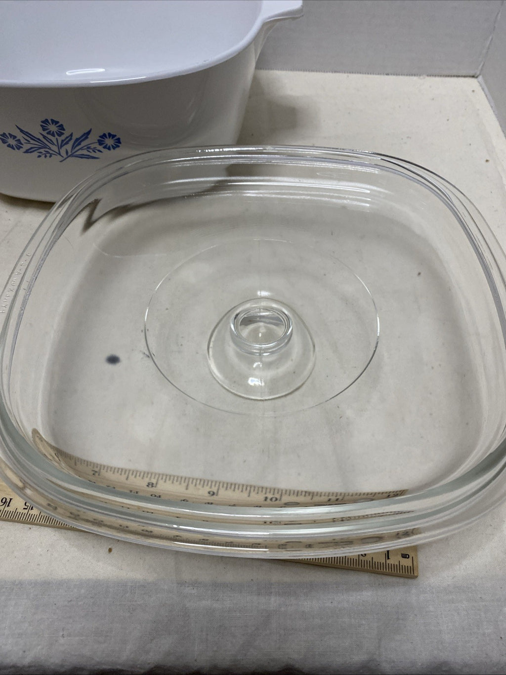 Vtg 2 1/2 Qt Corning WareCornflower Blue Casserole Dish + Glass Lid