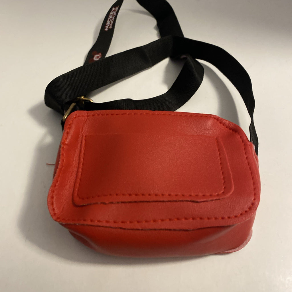 Disney Mickey Minnie Mouse Crossbody Bag Purse Red Zipper Close Adj Strap 6x4in
