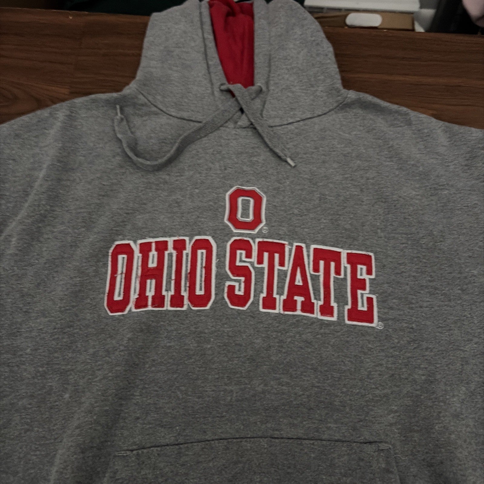 Ohio State University Buckeyes Pullover Hoodie Grey Size XL