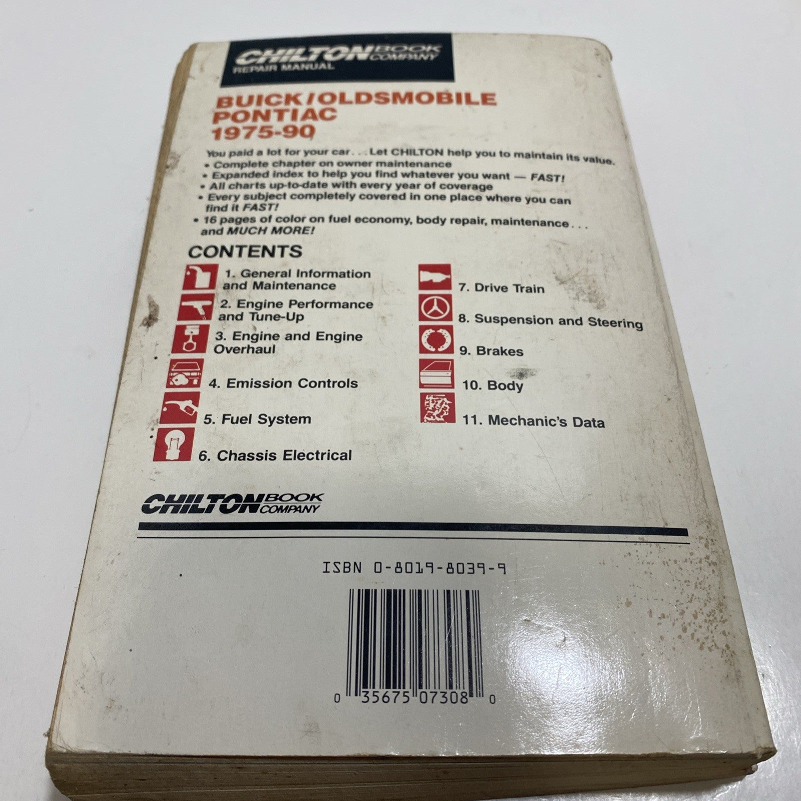 Chilton Buick Oldsmobile Pontiac 1975-90 Service Repair Manual Book Guide 7308