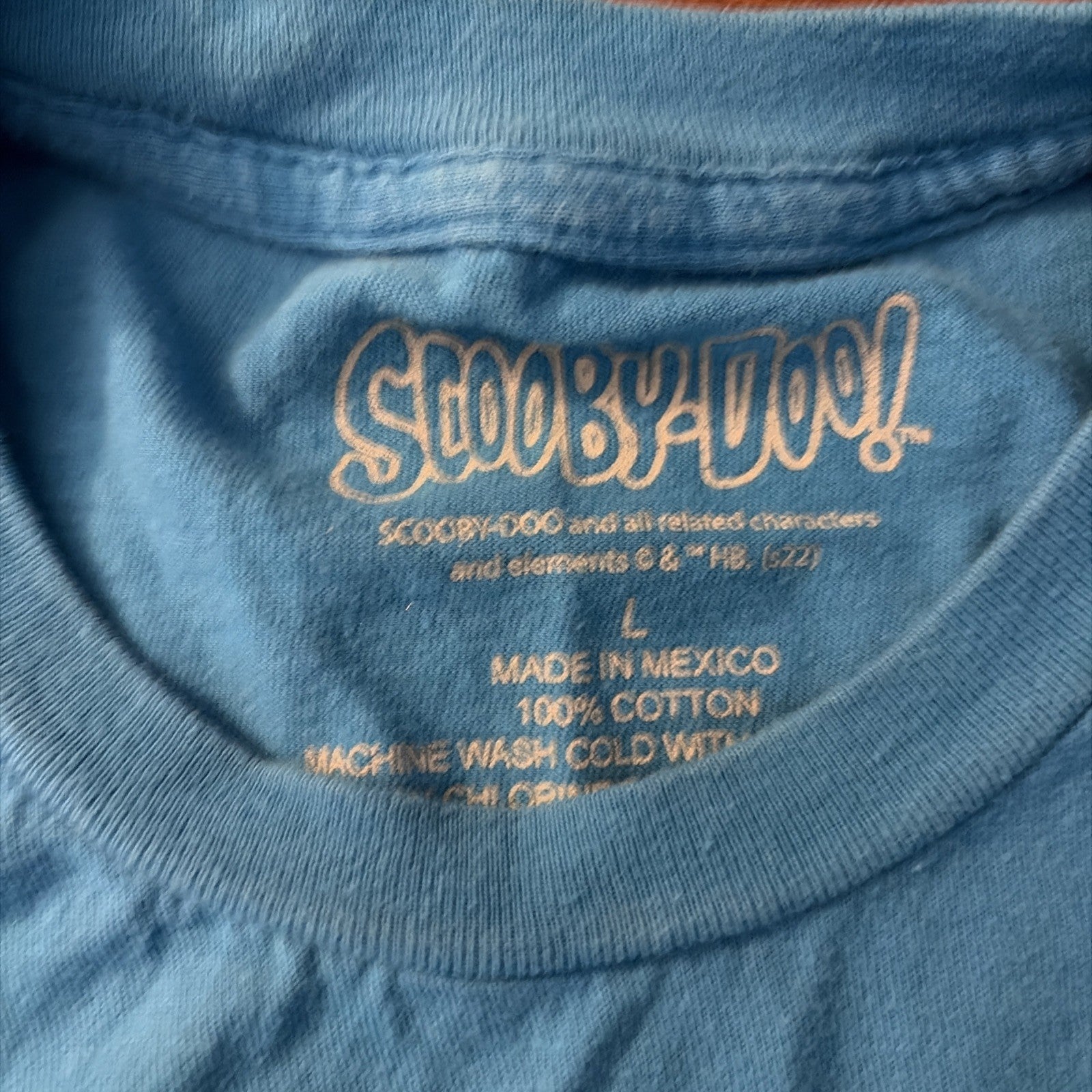 Scooby-Doo The Mystery Machine VW Bus Retro Cartoons Blue Graphic Shirt Size L