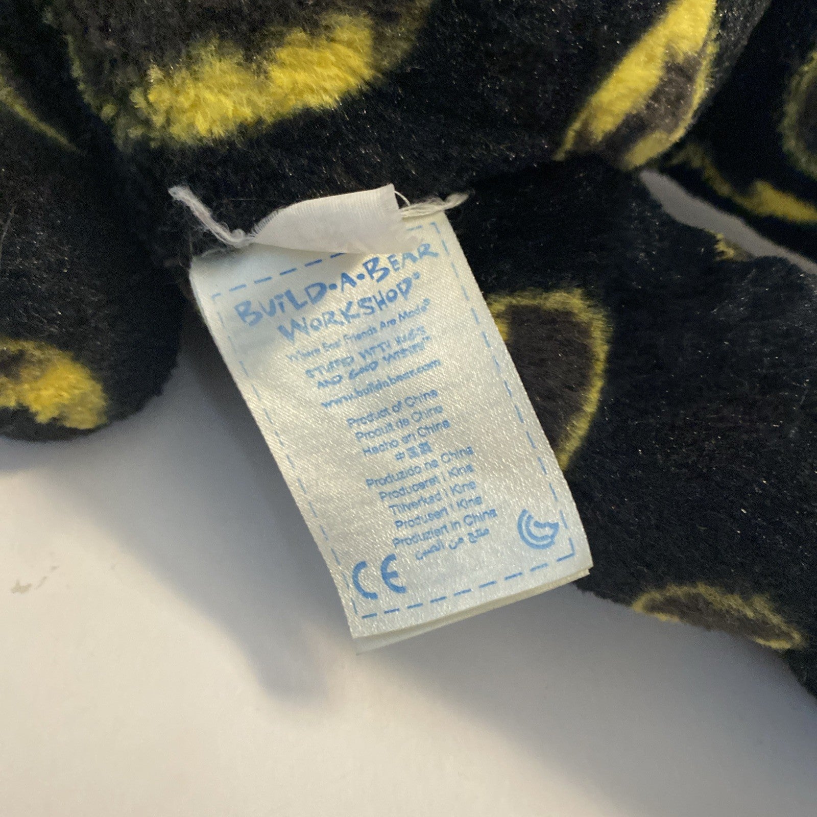 Batman Logo Build A Bear Black And Yellow Stuffed Animal Plush Bear 16" 2014