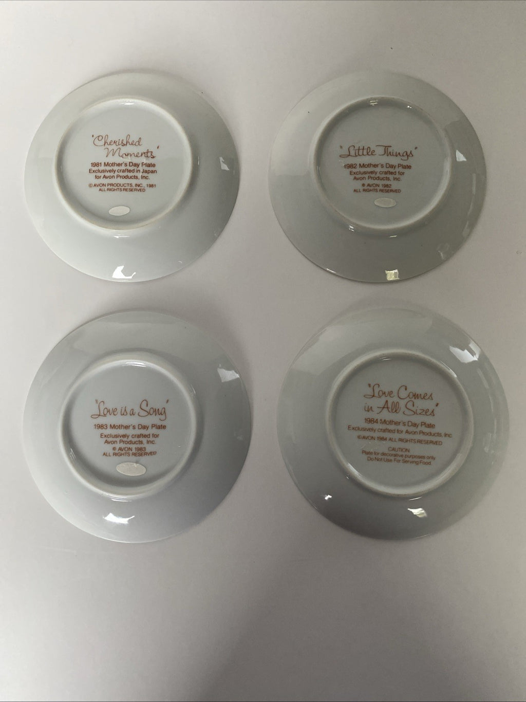 1981-84 Avon Mothers Day Collector Plates 5” Vintage