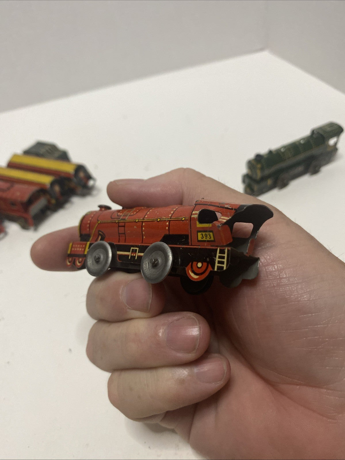 Ranger R.R. Tin Train 10 Cars  3 Engines Please See Pics
