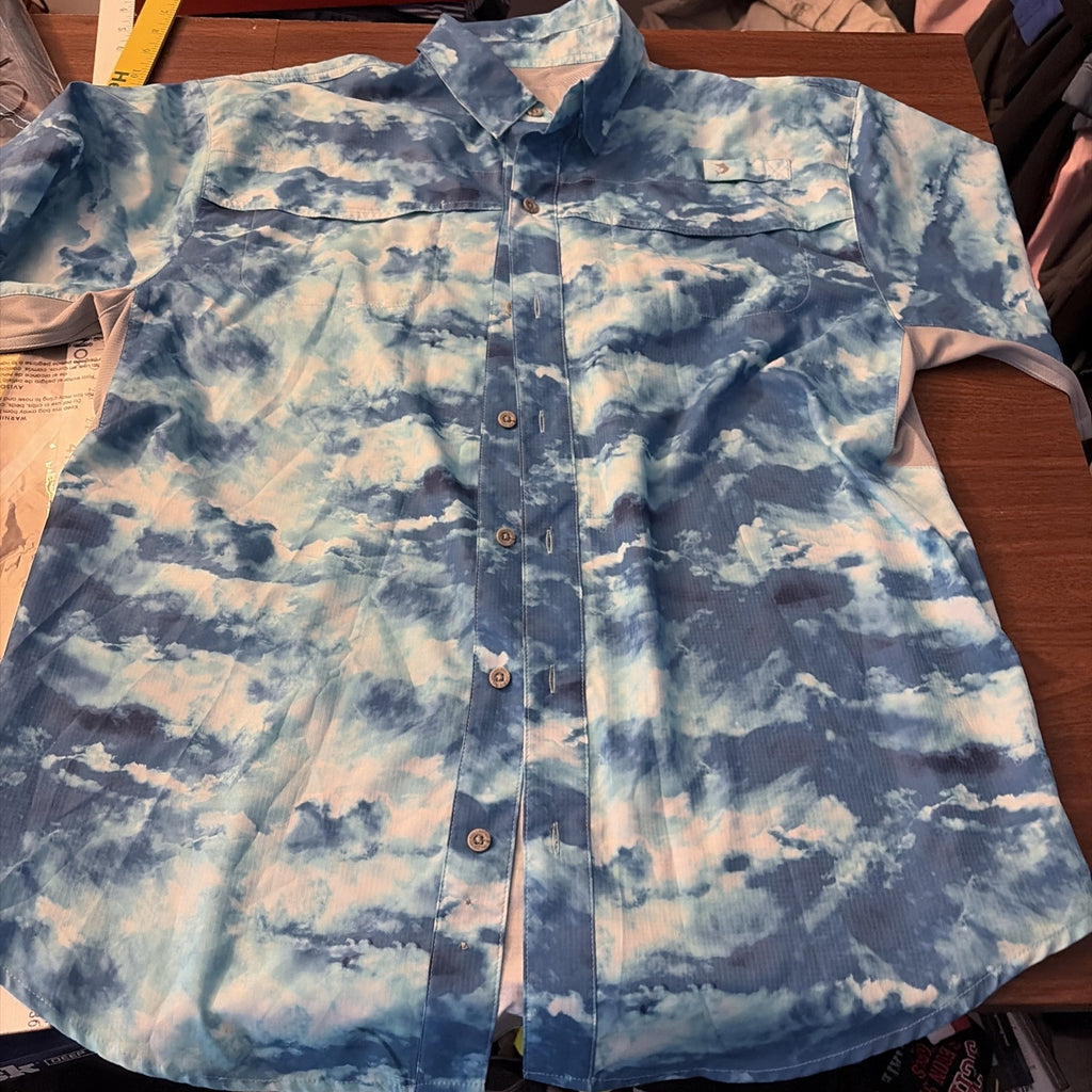 Reel Legends Size Large Mariner II Men’s Fishing Shirt Short Sleeve Button-Down