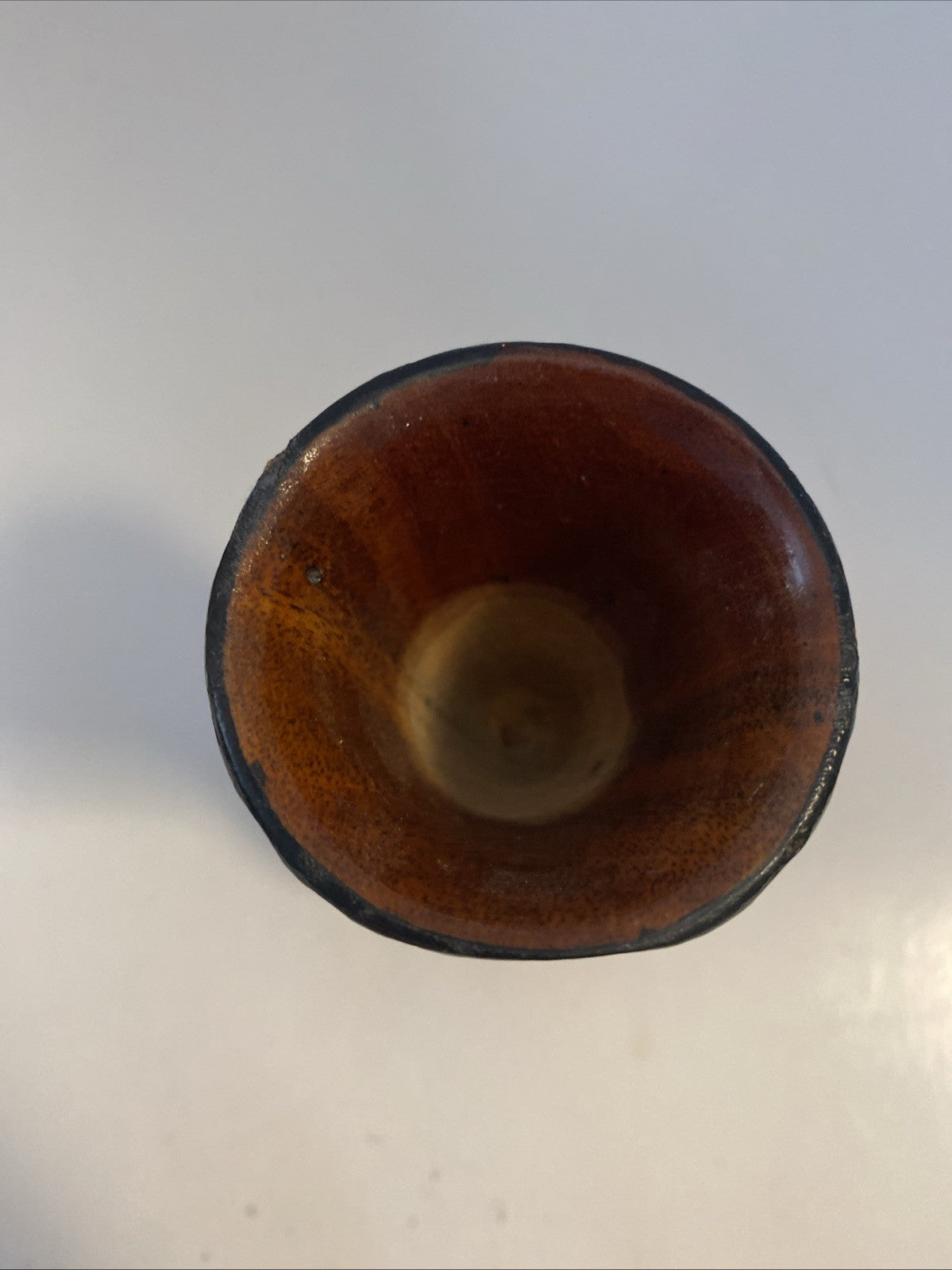 Small Black Haiti Wood Vase with Artisan Hand Carvings around 5” tall