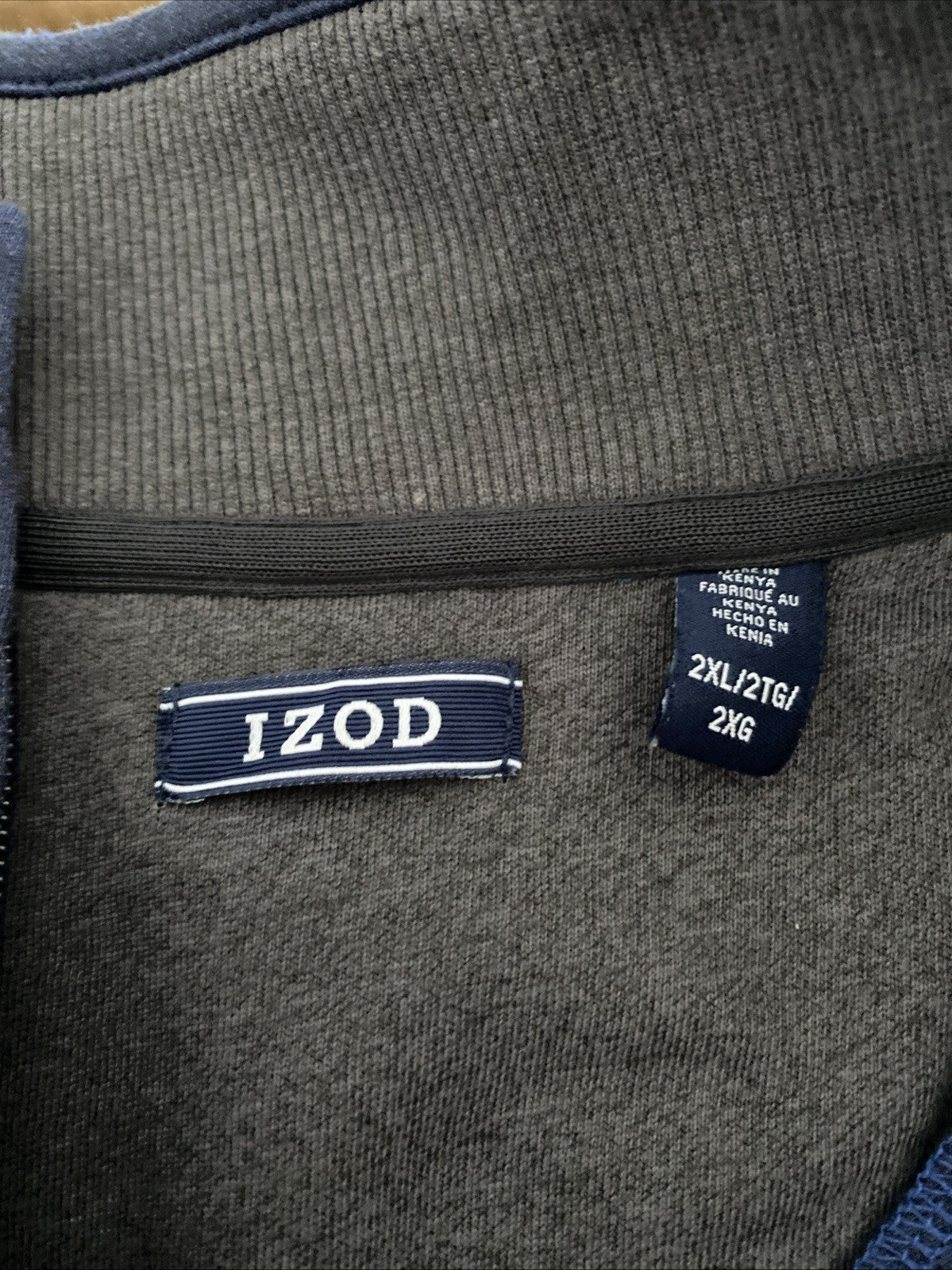 Izod 2XL quarter zip long sleeve pullover sweatshirt