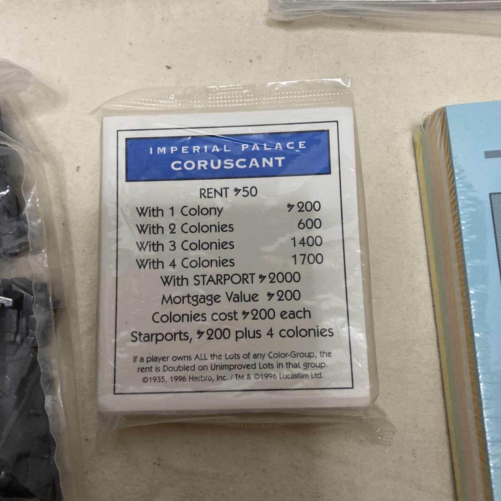 Star Wars Monopoly, Unused, pieces still sealed in plastic!