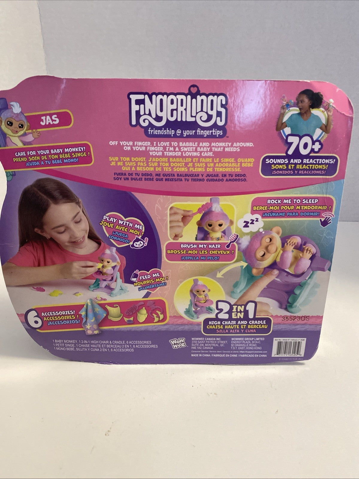 Fingerlings Interactive Baby Monkey Nursery Playset Jas 2-in-1 NEW