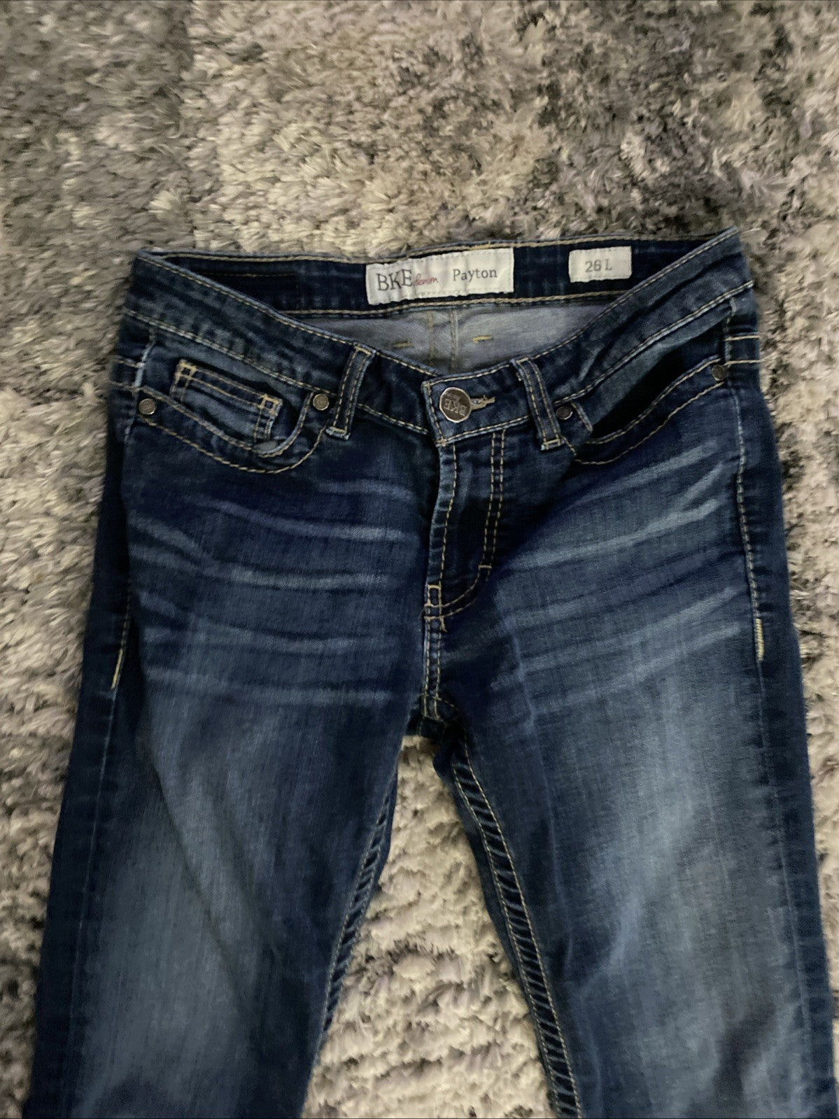 BKE Denim Women's Size 26L Long Peyton Bootcut Jeans Dark Wash 33.5 Inseam