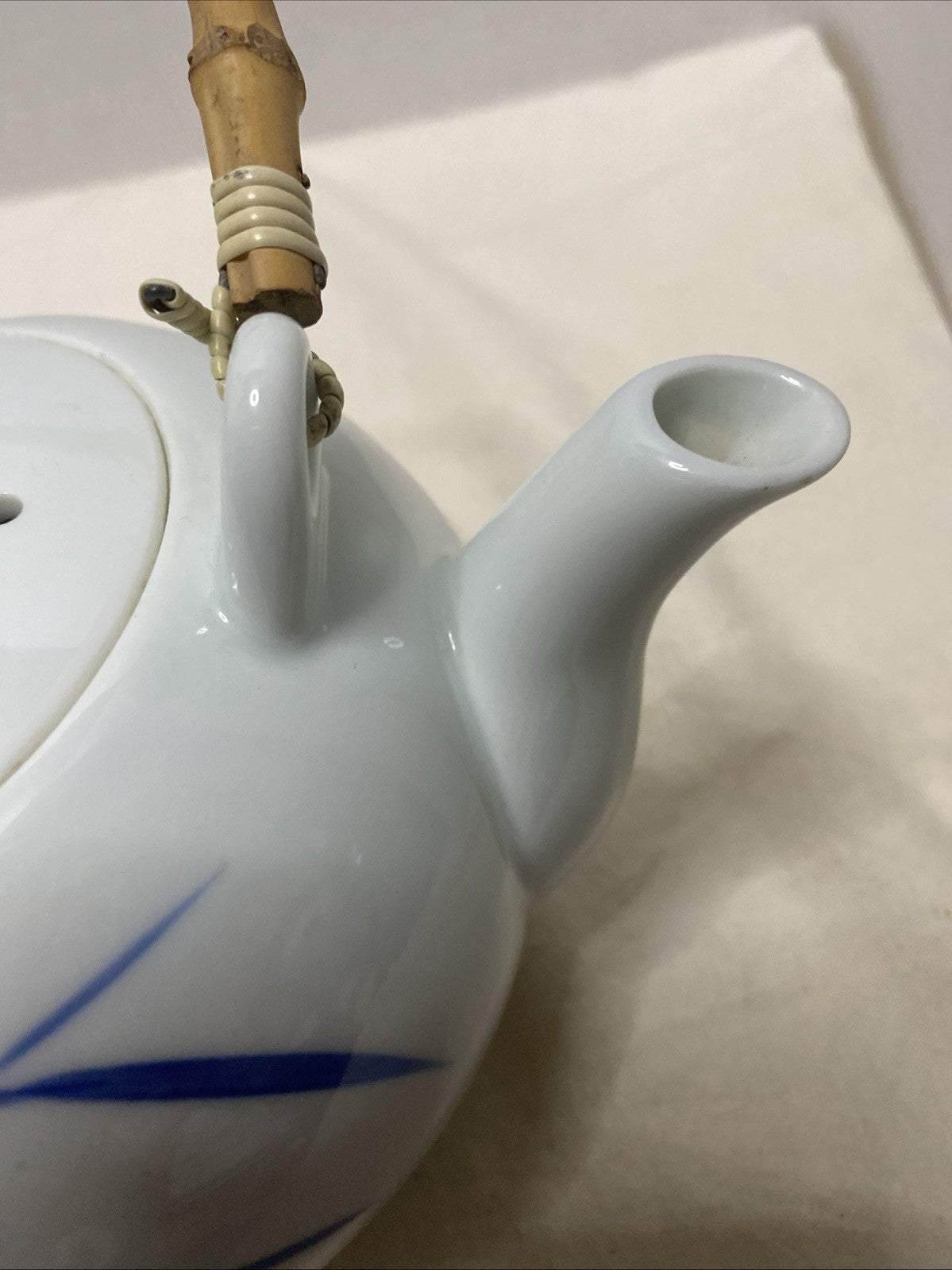 Oriental Blue Bamboo Flower  Teapot