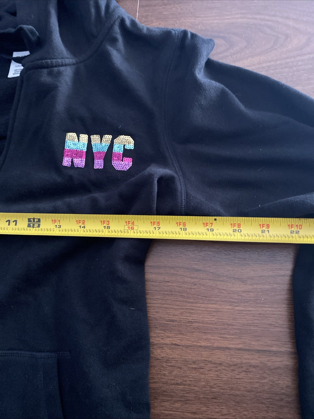 Pink Victoria’s Secret love pink NYC black women’s small hoodie zip up