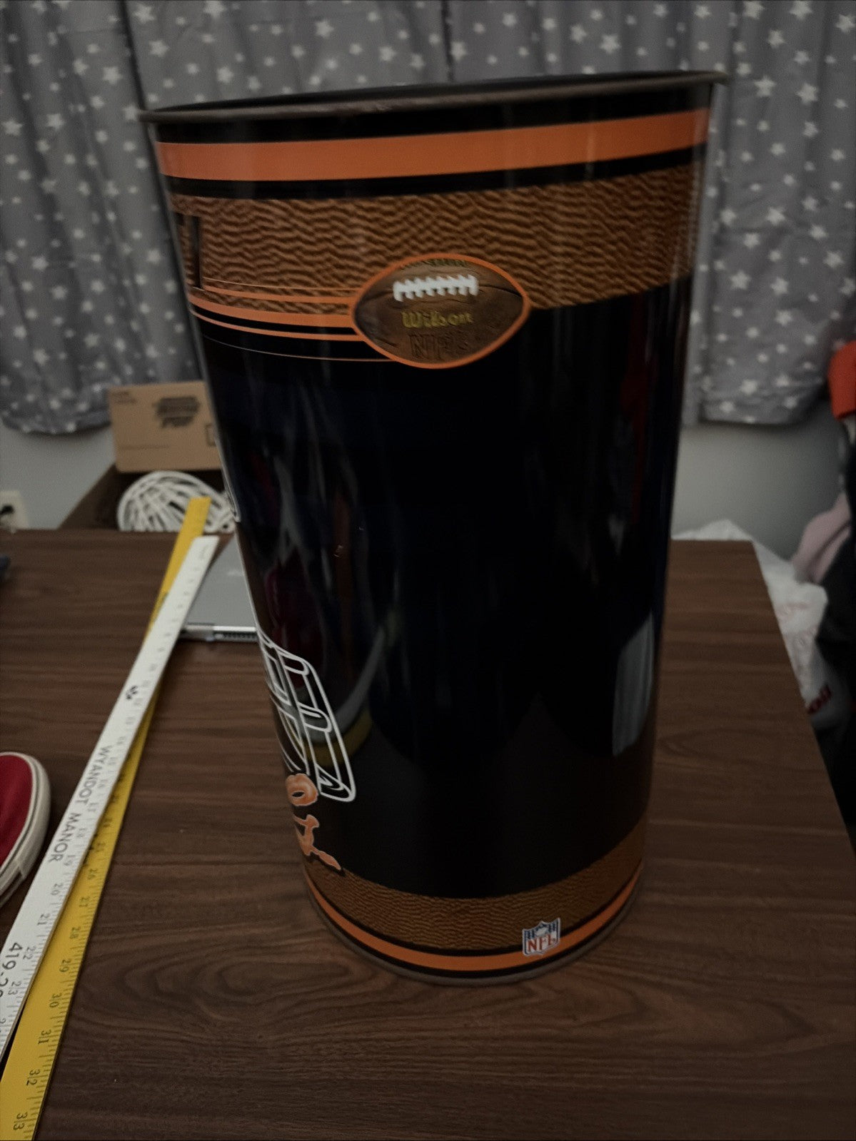 Cincinnati Bengals Vintage Wincraft Metal Wastebasket 10 X 19.5 Inches