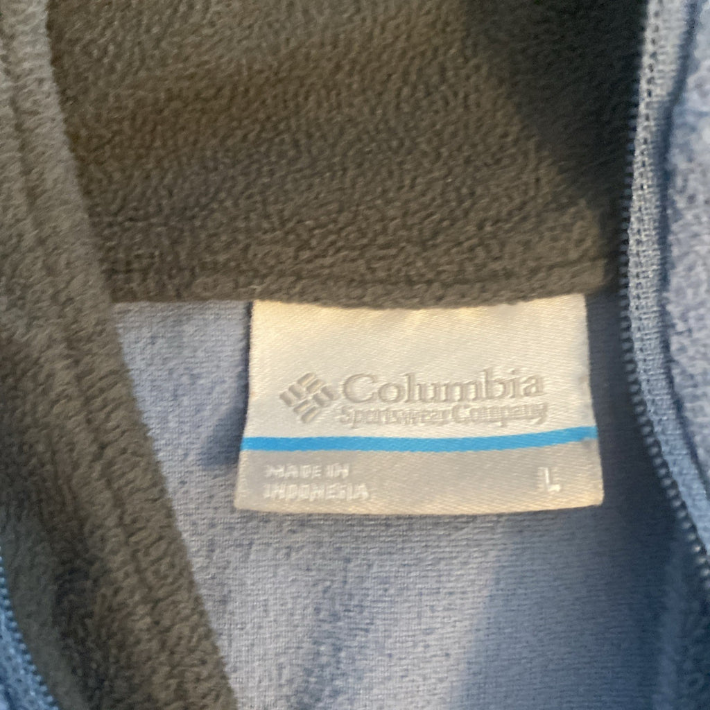 Columbia Sweater Adult Large  Blue Gray Outdoors Fleece Sweatshirt Mens