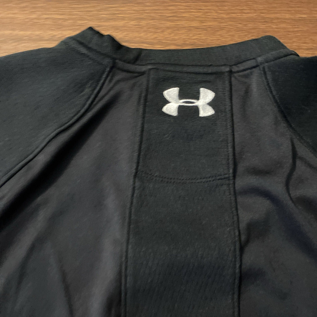 Under Armour Heatgear Kids Long Sleeve Mock Neck Baseball Shirt Black Med YLG