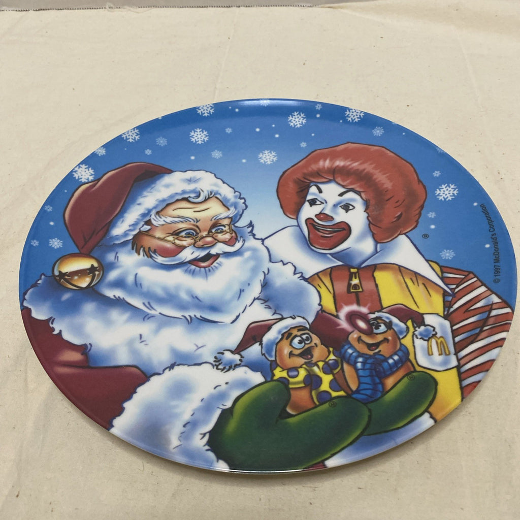 Vintage 1997 McDonalds Christmas Plate Ronald & Santa McNuggets