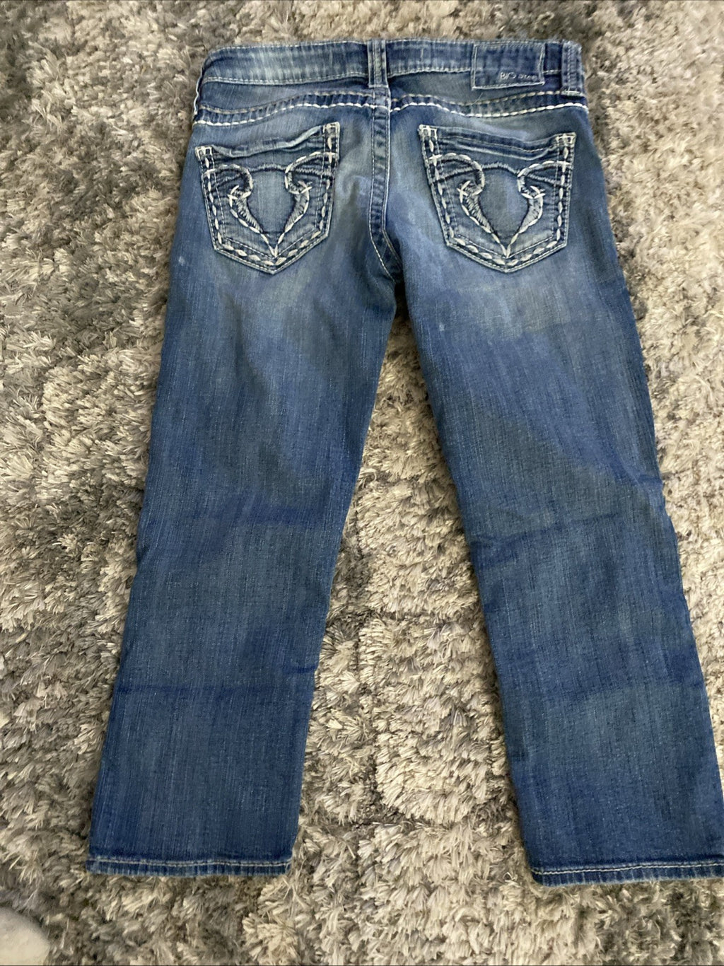 Big Star Women's Sweet Boot Denim Blue Jeans Size 28R Ultra Low Rise 28 X 19
