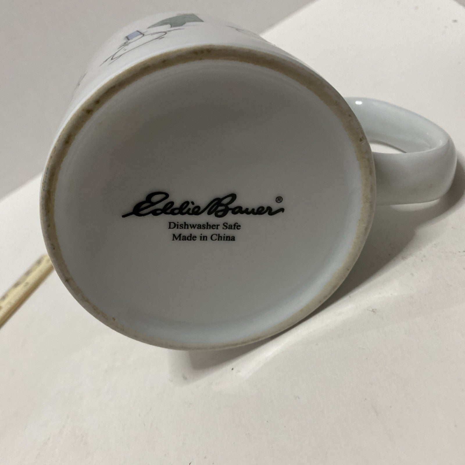 Eddie Bauer Ceramic Snowman & Christmas Tree Mug Coffee Tea