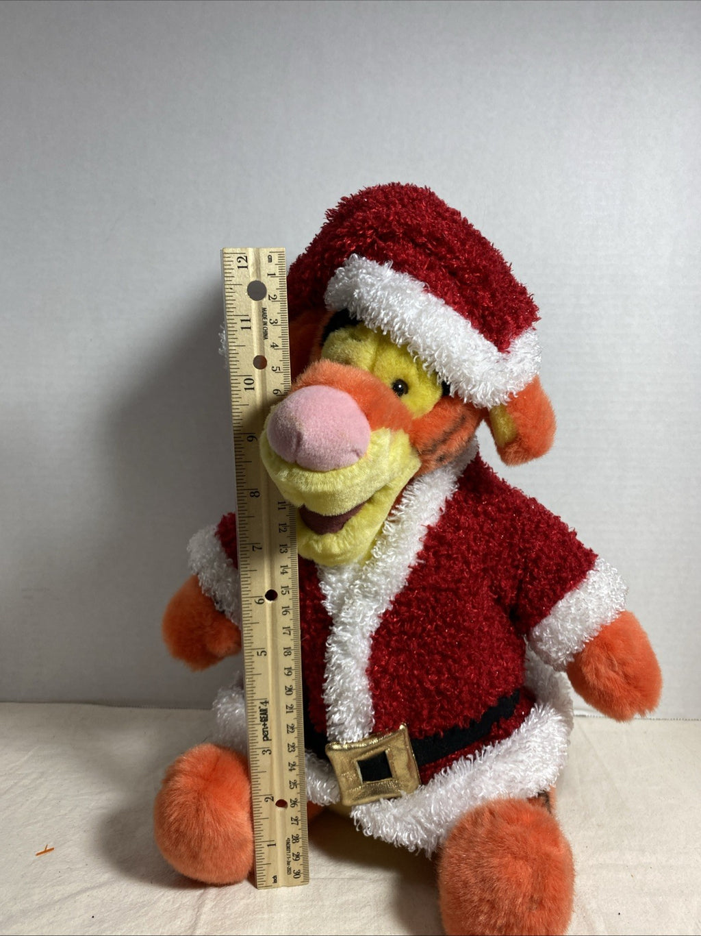 Disney Store 12” Holiday Tigger Plush Christmas Santa Outfit Winter