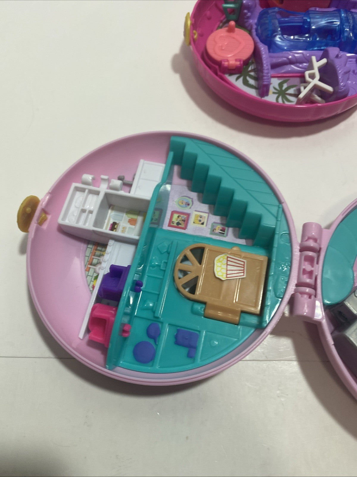 Lot Of Three Polly Pockets Cases Dolls And Accessories