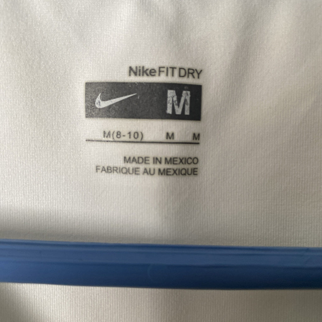 Nike Dri-Fit WM Small White Razor Back Workout Tank with Teal Trim Running