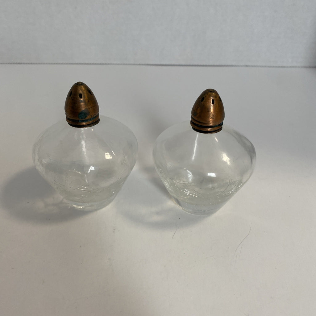 Vintage Irice Glass Salt & Pepper Shakers Approx. 2.5" Inches Height