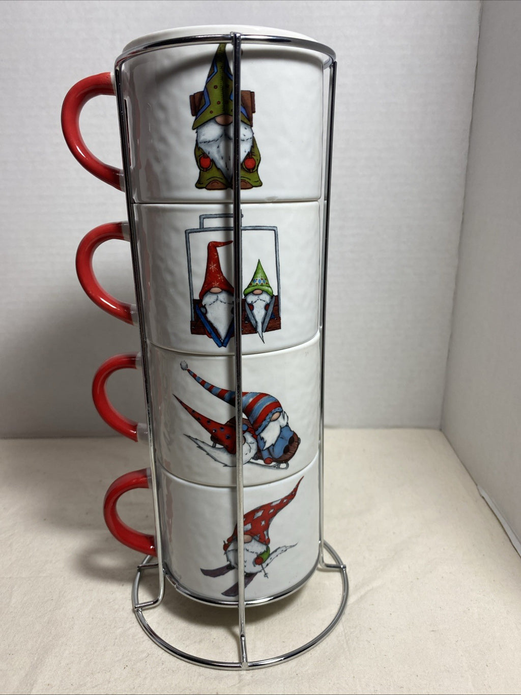 Adorable Gnome Coffee Tea Espresso Cup Mug Set And Holder