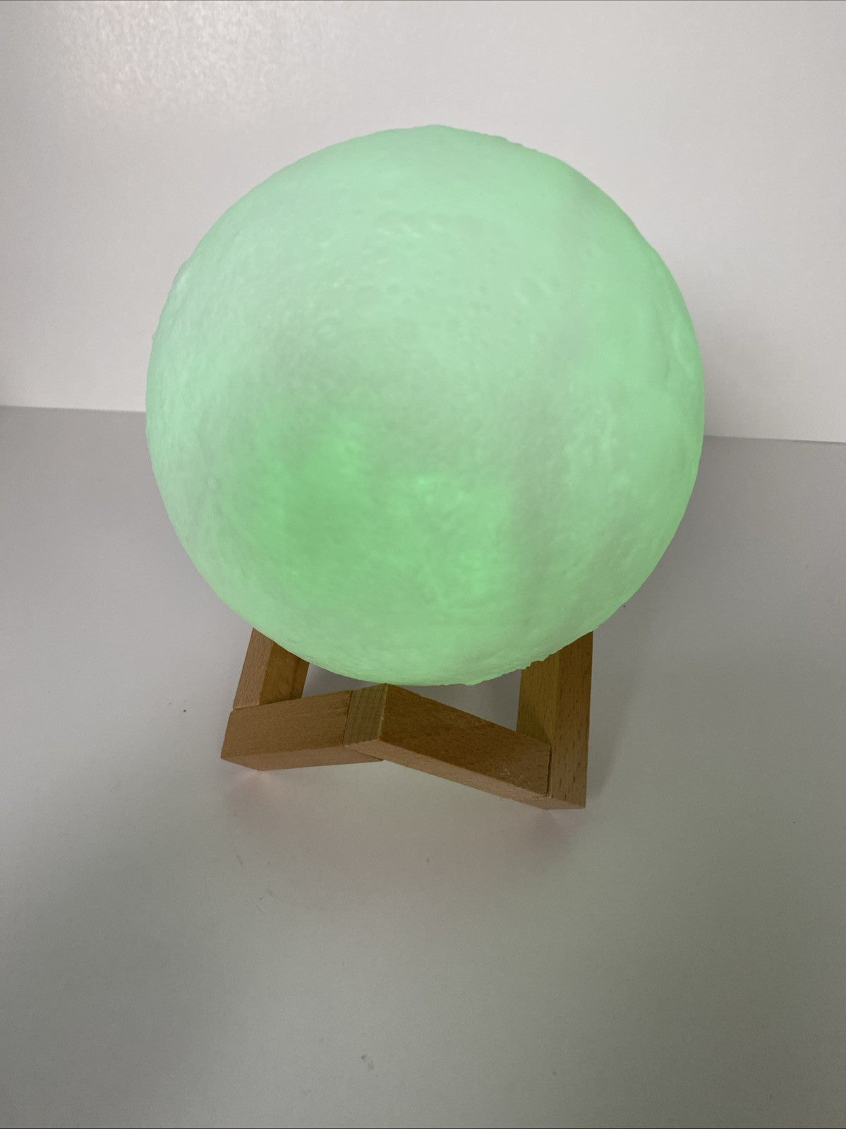 Urban Shop 3D Print Color Changing Moon Lamp with Wood Stand