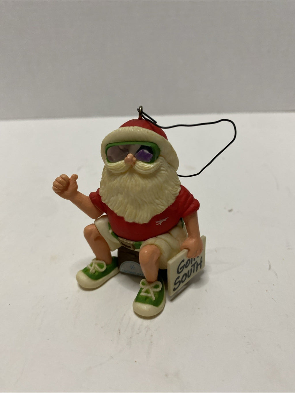 Hallmark 1983 Hitchhiking Santa Claus Christmas Ornament
