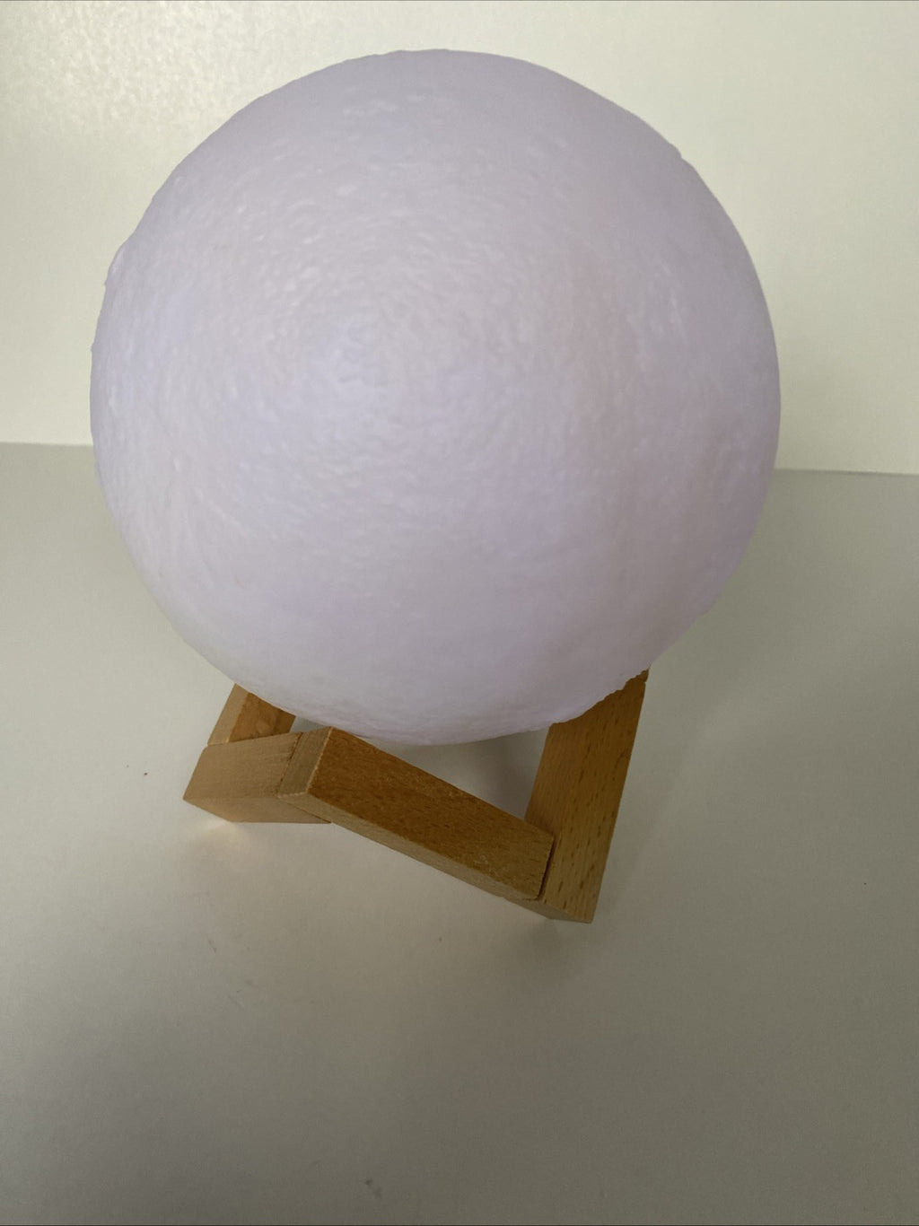 Urban Shop 3D Print Color Changing Moon Lamp with Wood Stand