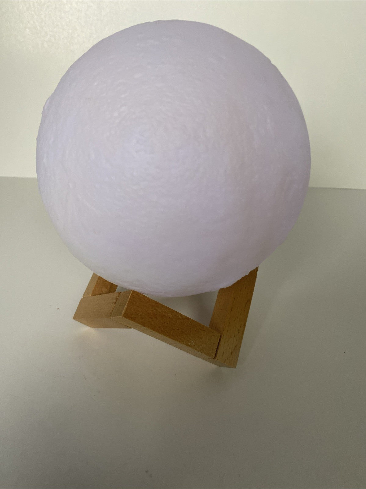 Urban Shop 3D Print Color Changing Moon Lamp with Wood Stand