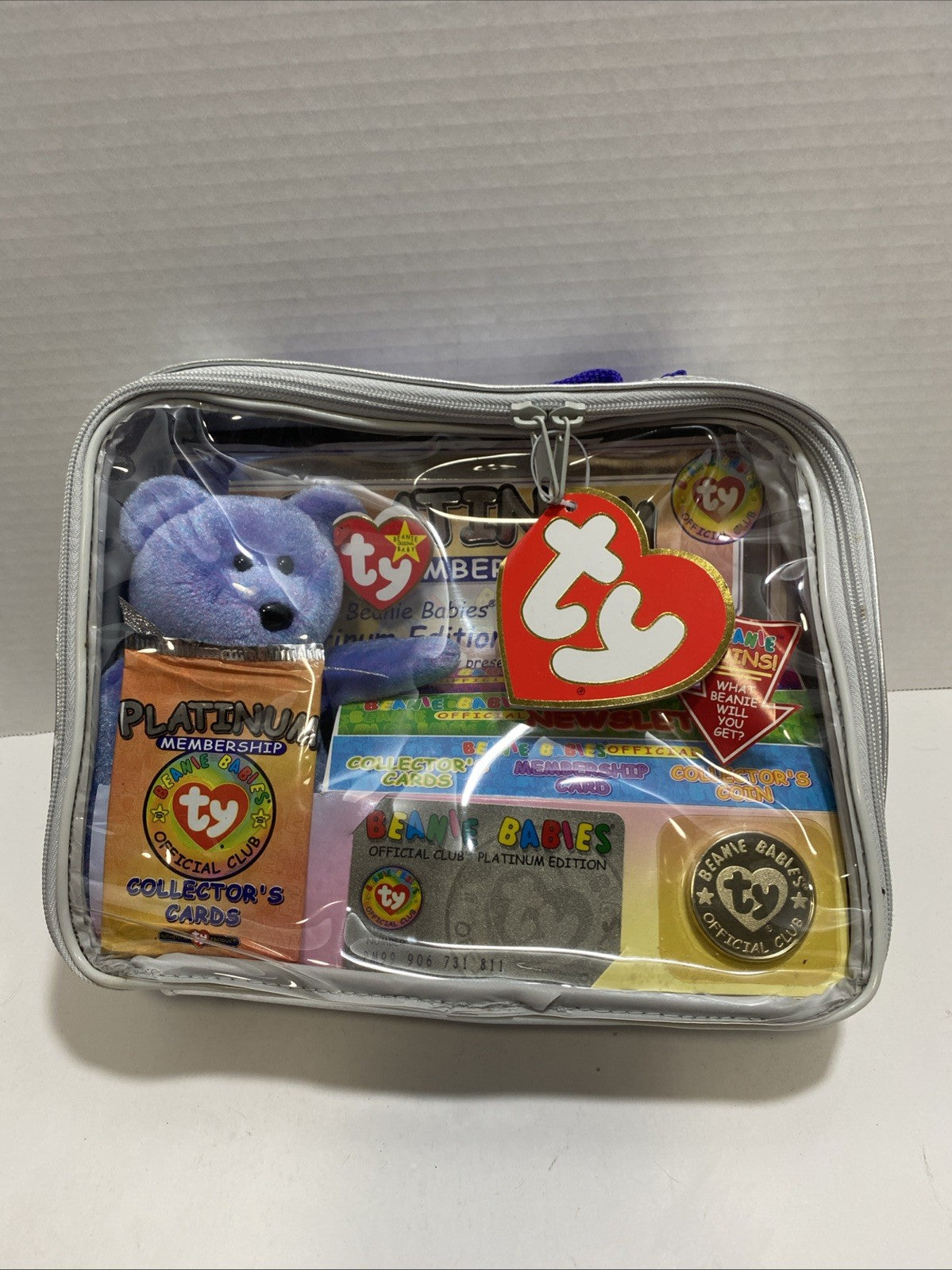 ty Beanie Babies Original Membership Club Platinum Kit Bag 1999 Vintage Sealed
