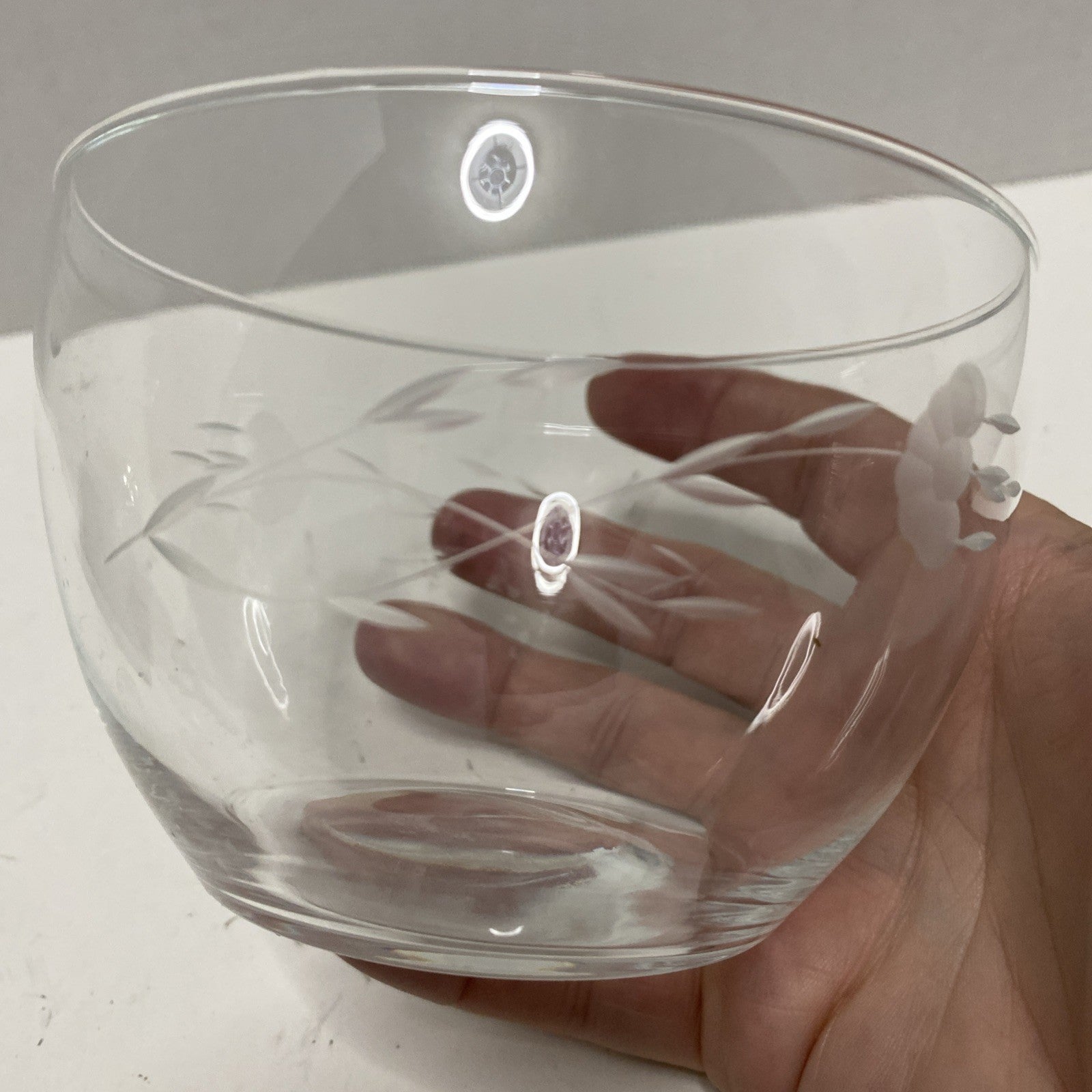 Vintage Etched Glass Apple Jar