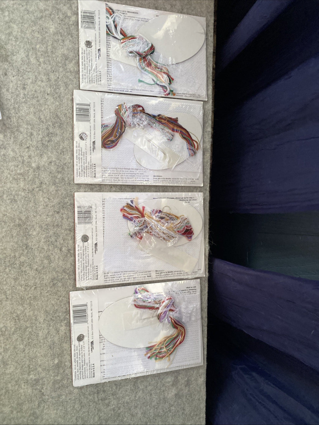 NEW Christmas ORNAMENTS Cross Stitch Kits Lot of 4Leisure Arts Angel Bear Train