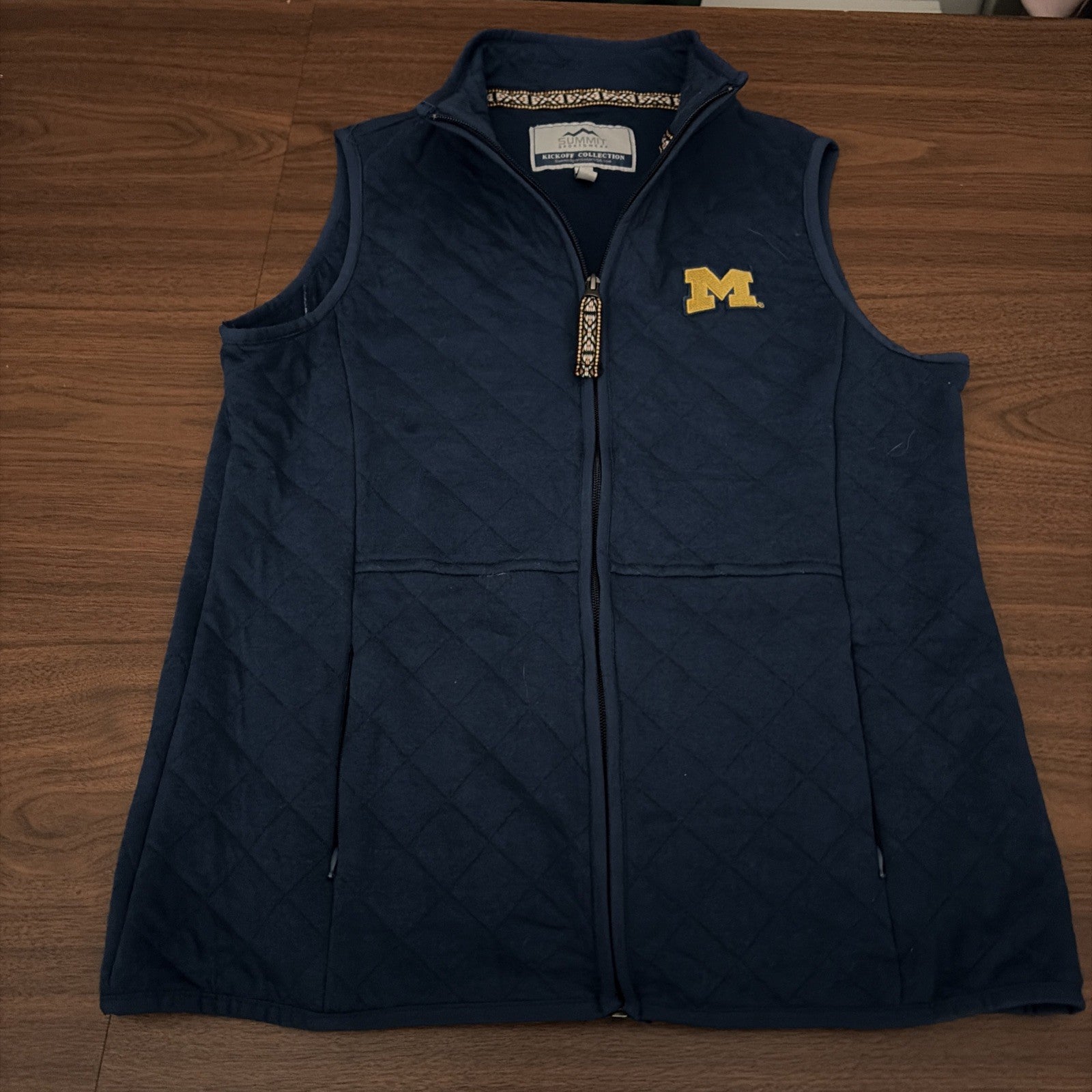 Summit Sportswear Kickoff Collection Michigan Ladies Vest Zip Up Blue