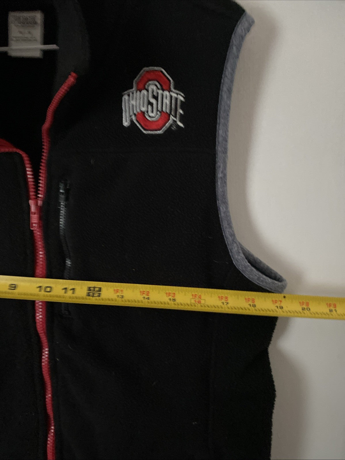 🏈Victoria’s Secret PINK Ohio State Buckeyes Full Zip Fleece Vest-Black-Size M