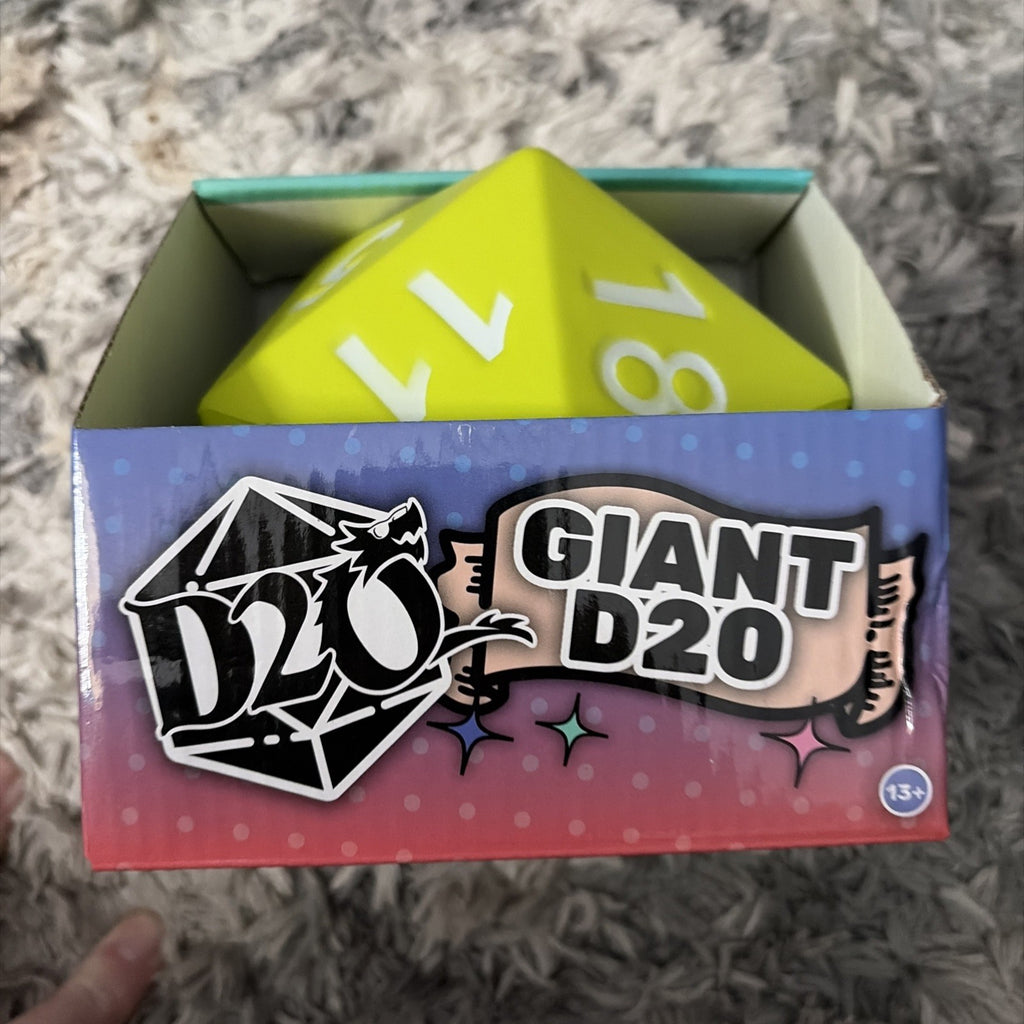 Kess Giant D20 Dice 5.5" Foam Green Foam Critical Hit Dungeons Dragons RPG New