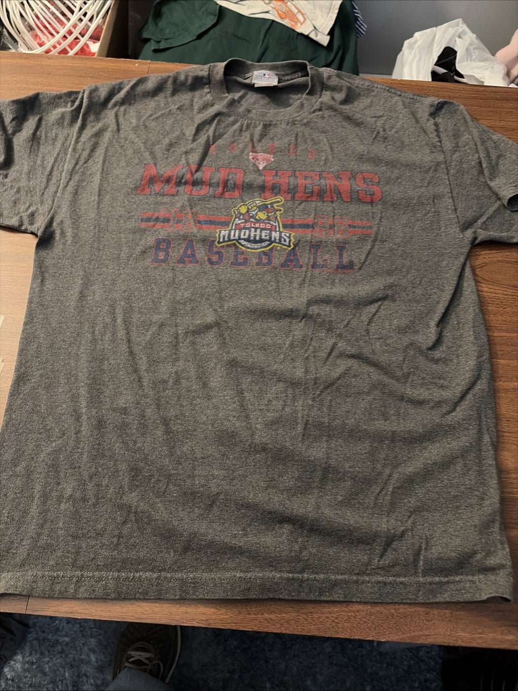 MLB Genuine Merchandise Toledo Mudhens Baseball Short Sleeve Shirt Gray XL Men’s