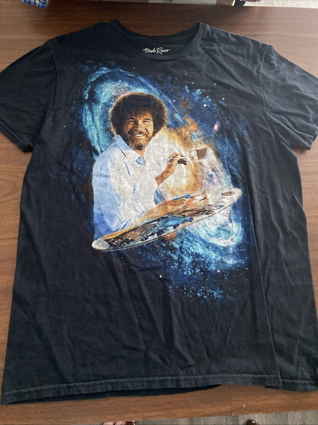 Bob Ross T-shirt Black  Galaxy Mens Size Large Shirt