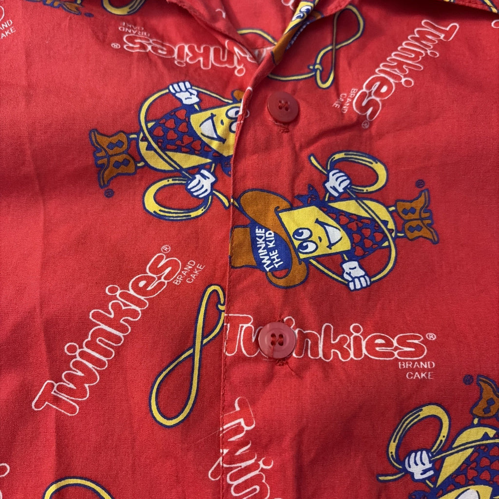 Hostess Men’s Medium Twinkie Hawaiian Shirt Short Sleeve Red