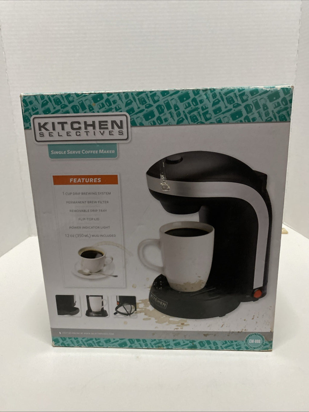 Kitchen Selectives Colors Single Serve Coffee Maker Black New Open Box