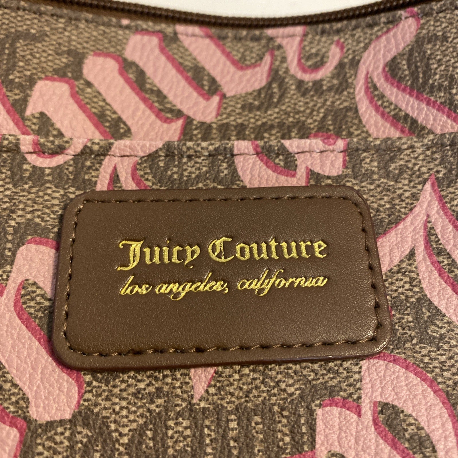 Juicy Couture Bag Shoulder Purse w/long Brown Leather Strap