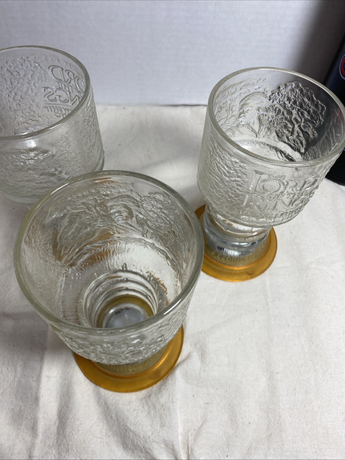 Burger King Lord Of The Rings Light-Up Glass Goblet, 2001 - Set Of 3