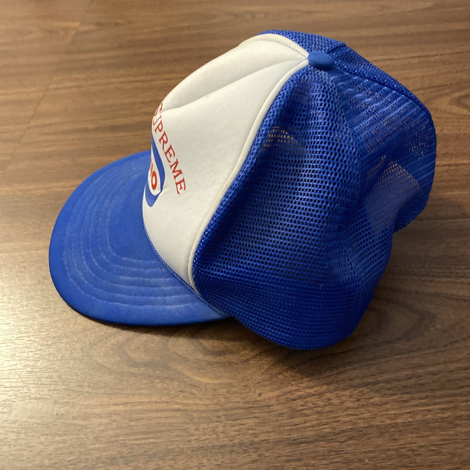 Vintage SOHIO Gas Station DIESEL SUPREME Ohio Blue Mesh Snapback Trucker Hat Oil