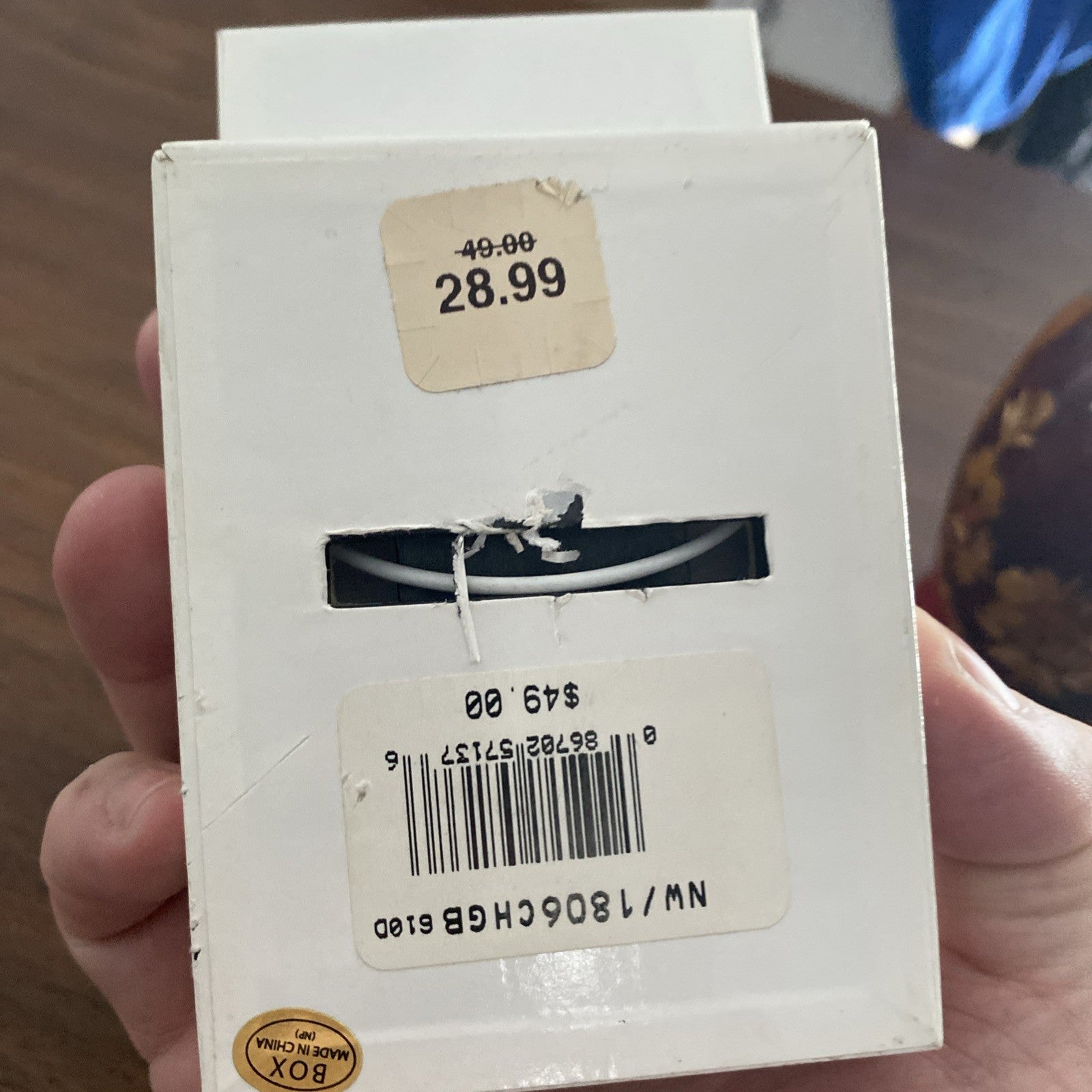 Men’s Nine West wristwatch still in box. Needs new battery.