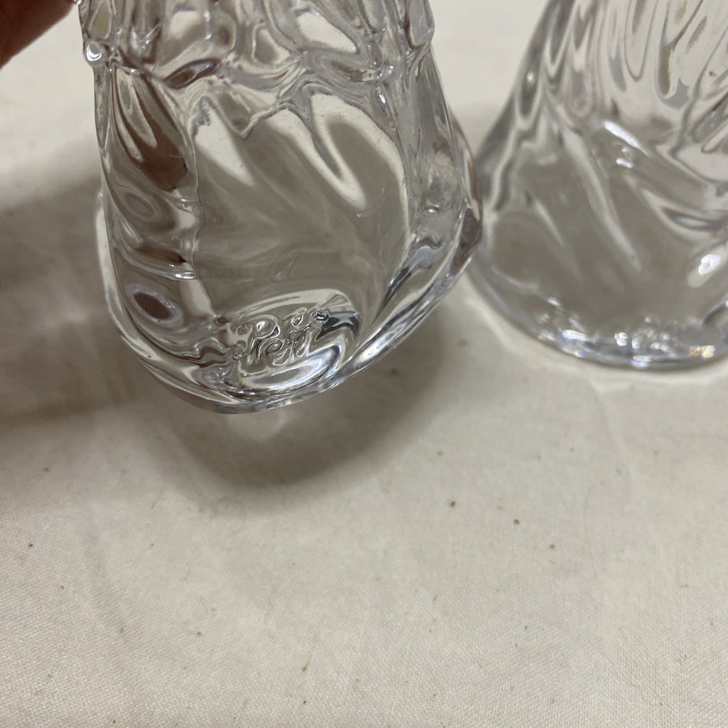 Princess House Nativity Set Lead Crystal Lot 3 Vintage Glass Standing Angel Pray