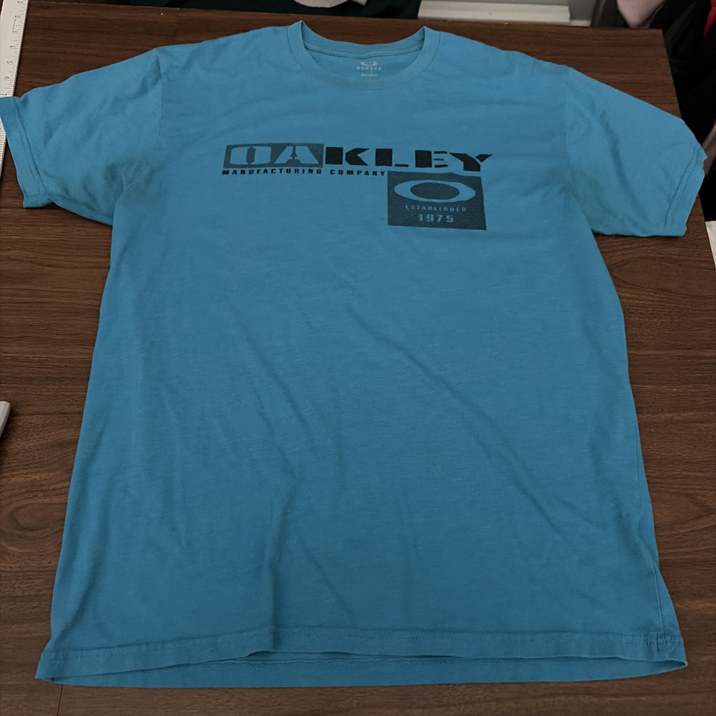 Oakley Shirt Mens Large Graphic Blue Tshirt