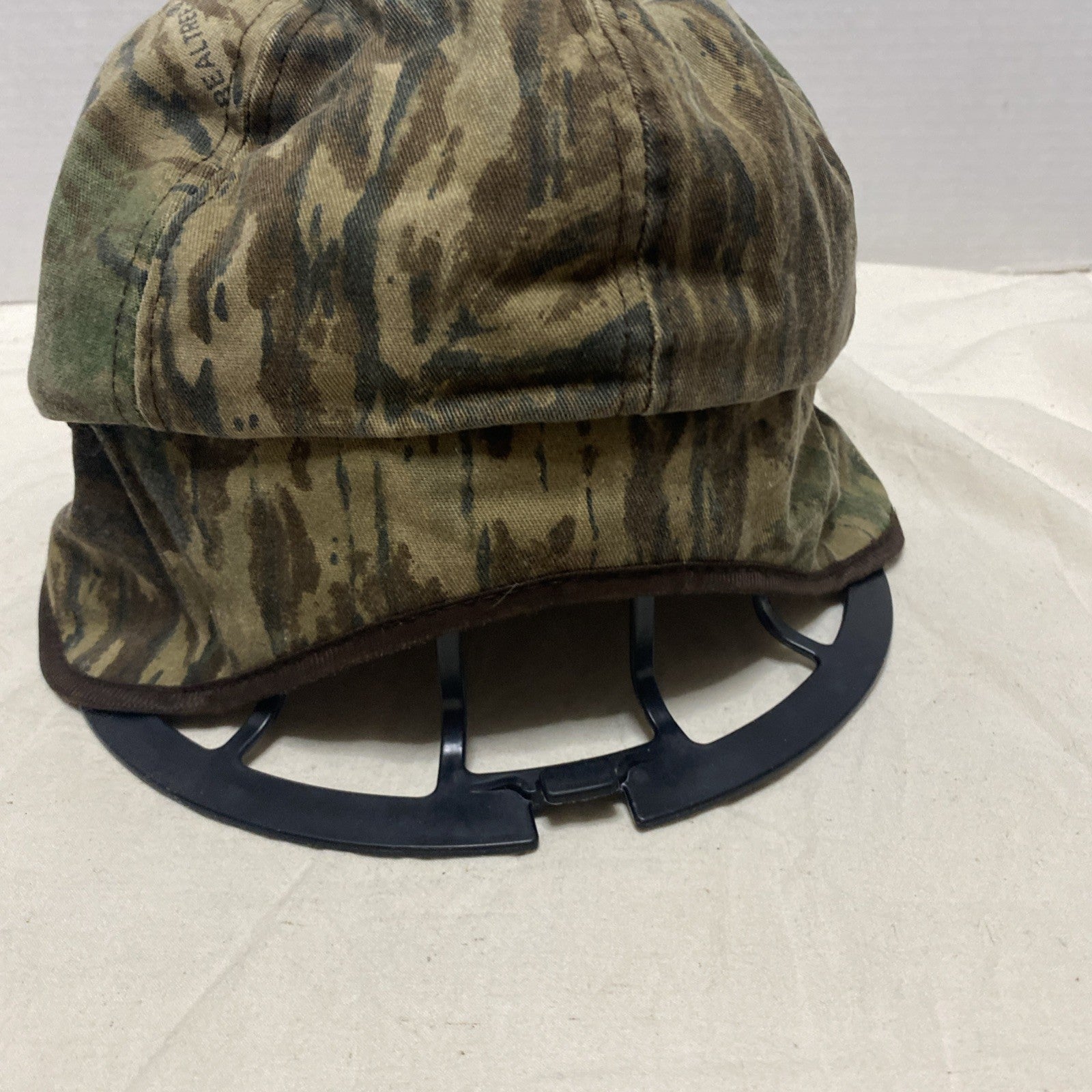 Vtg Camo Hunting Hat w Ear Flaps Made In USA Realtree Lined Large