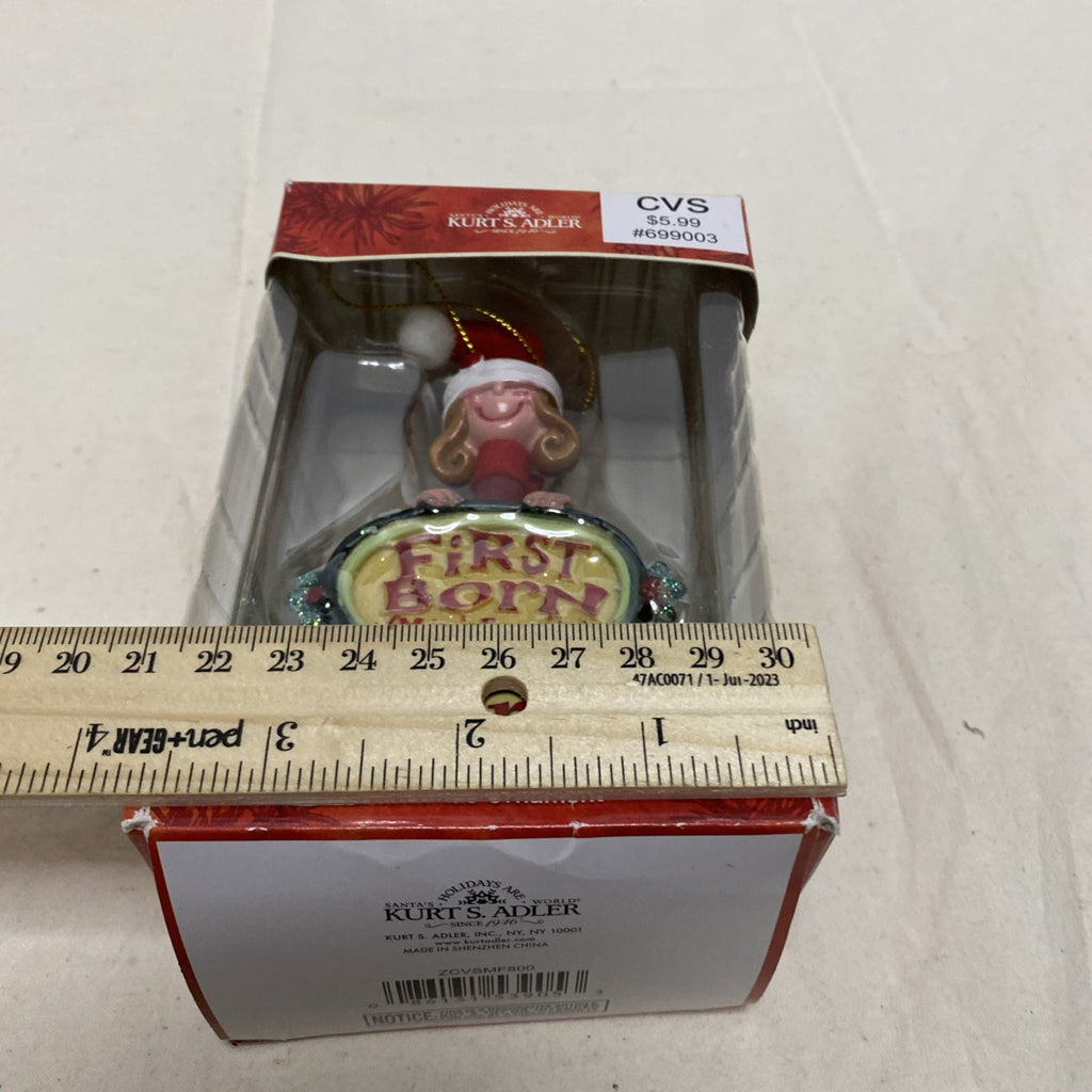 Kurt Adler Mom's Favorite Christmas Tree Ornament First Born Box Box NEW