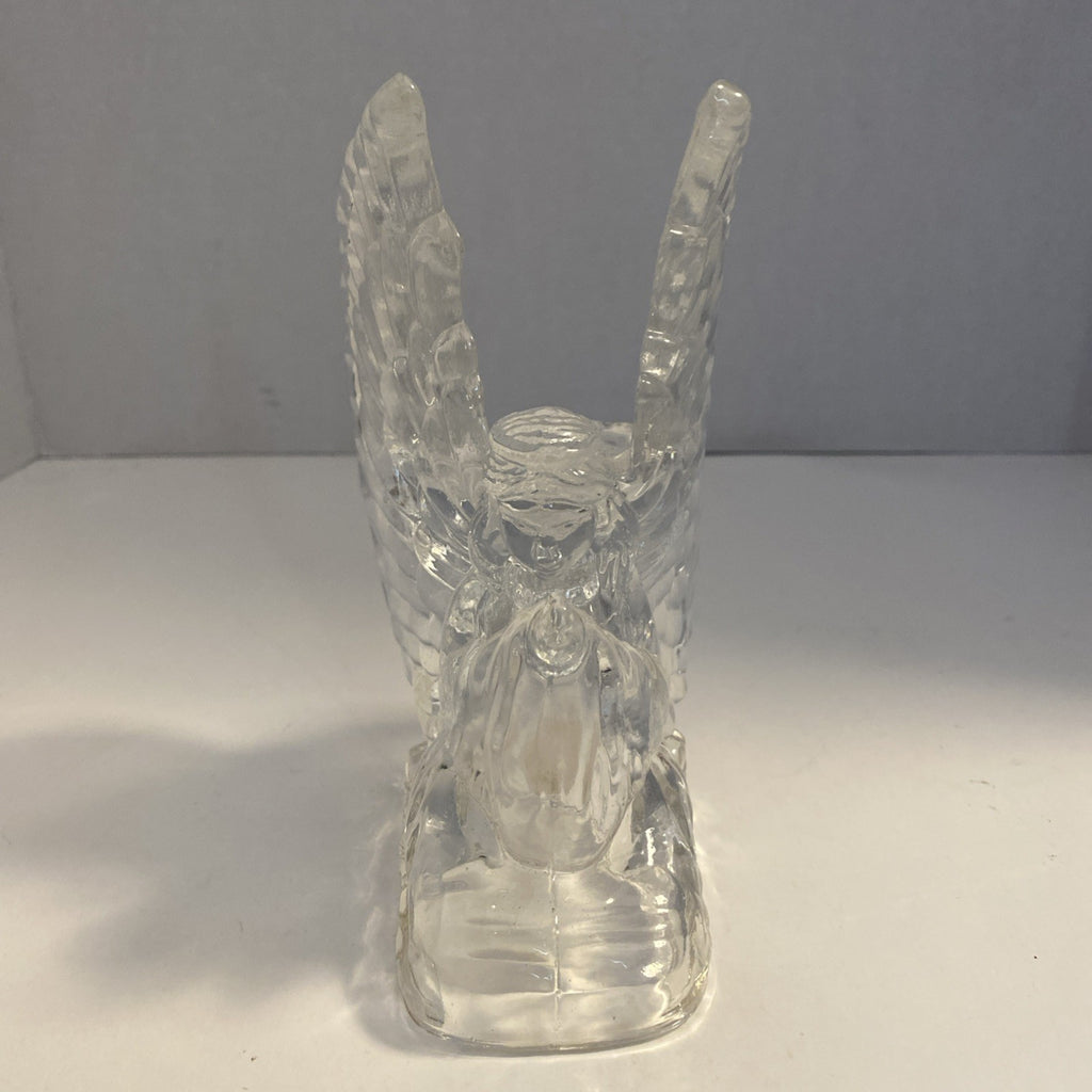 Praying Angel Votive Candleholder Clear Heavy Christmas Home Decorative Shelf